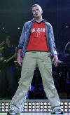 Justin performing on the Celebrity 2002 tour.