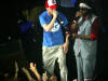 Justin with Black Eyed Peas' Will.I.Am performing at Justin's live "Show after the Show" at the West Hollywood House of Blues. (June 16, 2003)